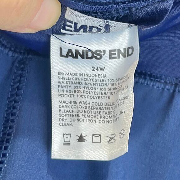 NWOT LANDS' END Swim Board Shorts w Panty 516267 Pockets Navy Blue Size 24W Plus - Picture 4 of 8